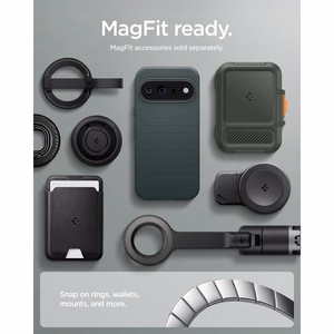 Spigen Liquid Air Mag MagSafe -suojakuori Google Pixel 11 Pro XL -mallille, tummanvihreä