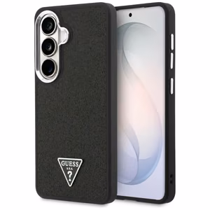 Guess suojakuori Fixed Glitter Triangle MagSafe Samsung Galaxy S26:lle musta