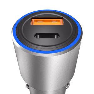 Dudao USB / USB-C autolaturi Power Delivery Quick Charge 22,5 W harmaa (R4PQ)