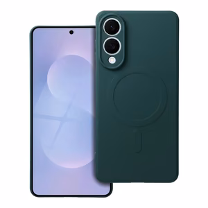 Case for Samsung S25 EDGE Silicone Mag Cover compatible with MagSafe dark green