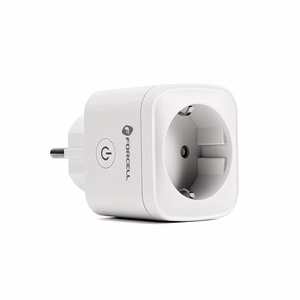 FORCELL F-ENERGY EU02 Älypistoke 230V WiFi-tuella, ajastimella ja Tuya/Amazon Alexa -tuella - valkoinen