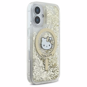 Hello Kitty Liquid Glitter Fever MagSafe Suojakuori iPhone 16:lle - kultainen