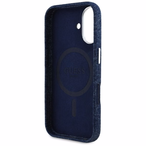 Guess Denim Triangle Logo MagSafe Suojakuori iPhone 16:lle - sininen