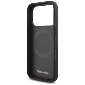 Mercedes Nahkainen Large Laurel Leave MagSafe Suojakuori iPhone 17 Pro:lle - musta