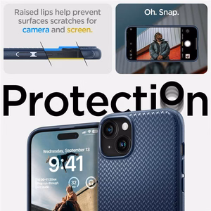 Spigen Mag Armor Suojakuori MagSafella iPhone 15 Plus:lle - Sininen