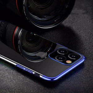 Kirkas väri Asia Gel TPU Galvanointi kehys Cover Samsung Galaxy A22 4G sininen sininen
