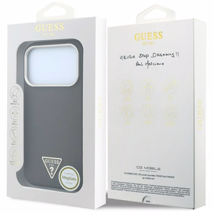 Guess Kevlar Triangle Logo MagSafe suojakuori mallille iPhone 17 Pro / 18 Pro – väri: ruskea