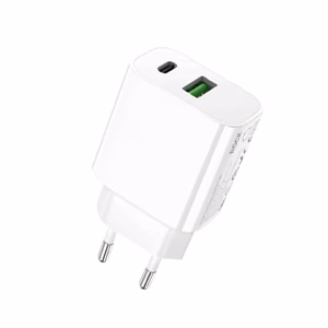 Rock Seinälaturi T43 - USB + Type C - QC 3.0 PD 20W 3A valkoinen