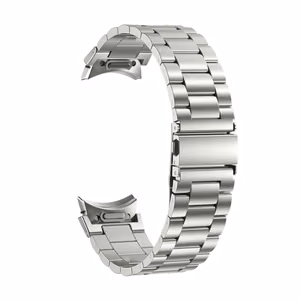 Puro METAL ruostumattomasta teräksestä valmistettu hihna Samsung Galaxy Watch 4 / 4 Classic / 5 / 5 Pro / 6 / 6 Classic:lle - hopeinen