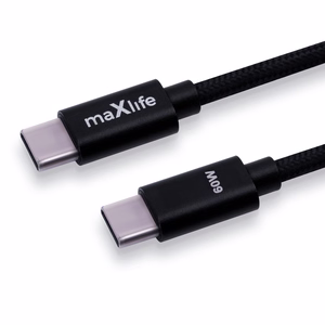Maxlife MXUC-12 Kaapeli USB-C - USB-C 1,0 m 60W musta