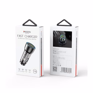 YESIDO autolaturi Y49 PD 30W QC3.0 18W USB-A+C musta