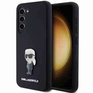 Karl Lagerfeld Silikoninen Ikonik Metal Pin Suojakuori Samsung Galaxy S24:lle - musta