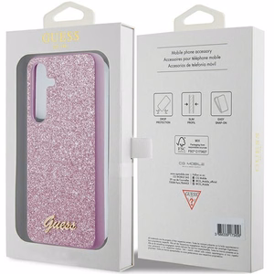 Guess Glitter Script case for Samsung Galaxy S24 - purple