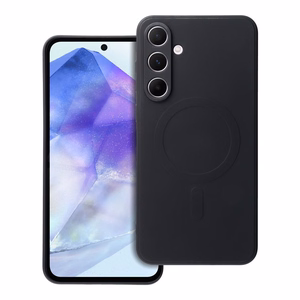 Silikoninen Mag Cover Samsung A55:lle yhteensopiva MagSafen kanssa musta