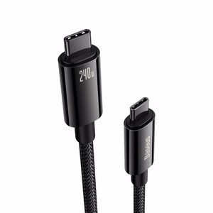 USB-kaapeli Baseus Tungsten PD20W USB-C - USB-C 1,0m musta CAWJ040001