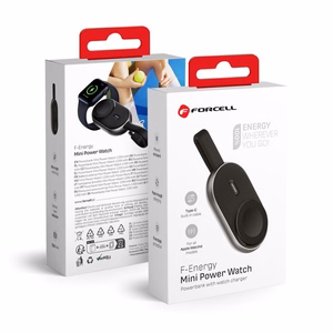Ulkoinen akku Apple Watch:lle Forcell F-Energy Mini Power Watch 1A 2,5W 1200 mAh musta