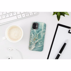 Suojakuori iPhone 15 PRO MAX:lle Forcell F-Protect Mirage MagSafe-yhteensopiva Military Drop-Test vihrea marmori