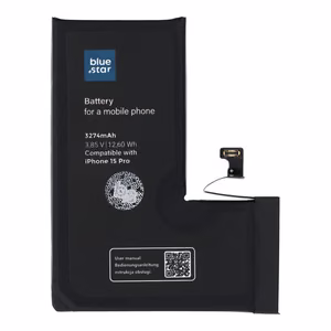 Akku iPhone 15 PRO:lle 3274 mAh Blue Star HQ