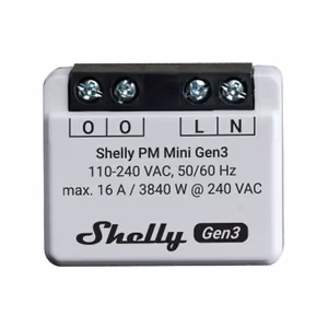 Shelly PM Mini Gen3 -ohjain, WiFi/Bluetooth