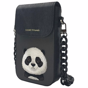 NIMMY 3in1-setti puhelinlaukku + Lompakko + GPS-suoja BIG EYED PET 2.0 Panda musta