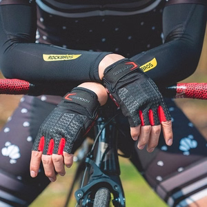 Rockbros S169BR L cycling gloves with gel inserts - black and red
