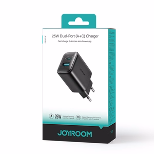 Joyroom JR-TCF13 verkkolaturi USB-C / USB-A 25W SFC / PPS / PD - musta