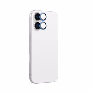 AmazingThing AR Aluminum 2 Lens Glass Kameran Linssin Kehyksellä iPhone 16 / 16 Plus:lle - sininen