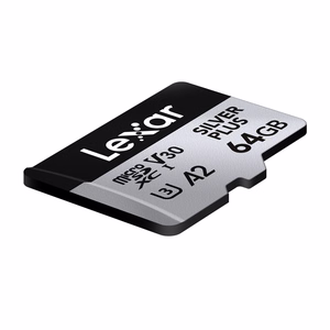Lexar High-Performance Silver Plus microSDXC -muistikortti, 64 Gt + sovitin