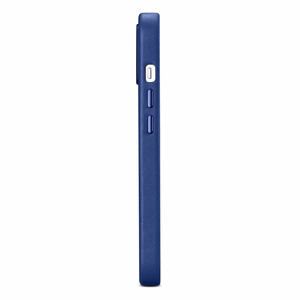 iCarer Case Nahkakotelo iPhone 14:lle luonnonnahasta valmistettu sininen (WMI14220705-BU) (MagSafe-yhteensopiva)