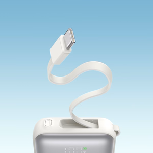 Joyroom JR-PBF27 10000mAh 22.5W tehopankki sisäänrakennetuilla USB-C- ja Lightning-kaapeleilla - valkoinen