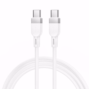 Hoco X109 silikoninen kaapeli USB C - USB C 3A 60W 1 m valkoinen