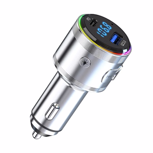 3mk Hyper -auton FM-lähetin latauksella, 48 W, QC/PD/PPS, USB 1C1A, hopea