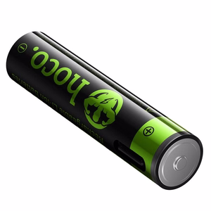 Rechargeable battery R3 (AAA) 320 mAh with USB C + cable USB A to 2 x USB C 2 pcs Hoco JA4 black