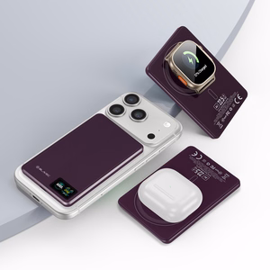 Blavec BJ-03 5000 mAh erittäin ohut magneettinen MagSafe-varavirtalähde, 7,8 mm, USB-C, 22,5 W, 3-in-1 (PBBJ03-MC5O) (väri: violetti; alumiinirunko)