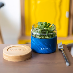 Quokka Deli Food Jar 820 ml borosilikaattilasinen ruoka-astia, puunsyykuvio