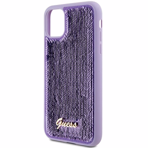 Guess Sequin Script Metal -suojakuori iPhone 11 / Xr:lle - violetti