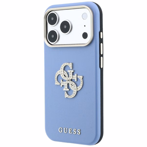 Guess Smooth & Big Strass Logo -suojakuori iPhone 18 Pro / 17 Pro – sininen
