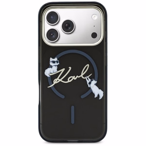Karl Lagerfeld IML Choupettes Karl Script Logo MagSafe Suojakuori iPhone 17 Pro Max:lle - Musta