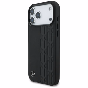 Mercedes Nahkainen Laurel Leaves MagSafe Suojakuori iPhone 17 Pro Max:lle - musta