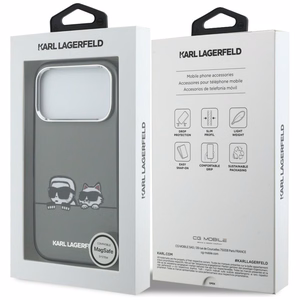 Karl Lagerfeld IML Karl & Choupette Peekaboo Logo MagSafe Suojakuori iPhone 17 Prolle - Musta