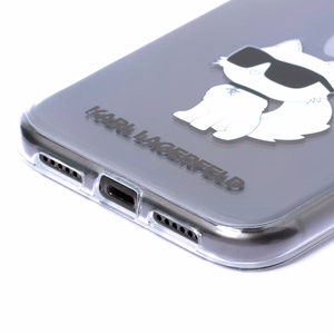 Karl Lagerfeld Ikonik Choupette -suojakuori iPhone 11 / Xr:lle - läpinäkyvä