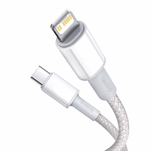 Baseus High Density Braided USB-C - Lightning kaapeli PD 20W 1 m (valkoinen) CATLGD-02