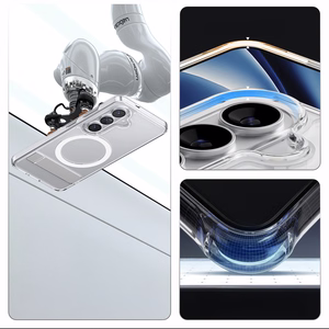 Spigen Ultra Hybrid S Mag MagSafe Suojakuori Samsung Galaxy S26:lle - läpinäkyvä ja valkoinen