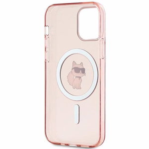 Karl Lagerfeld IML Choupette MagSafe Suojakuori iPhone 12 / 12 Prolle - vaaleanpunainen
