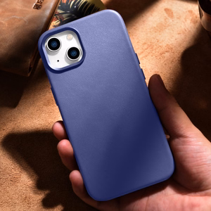 iCarer Case Leather Cover Genuine Leather iPhone 14 Plus Light Purple (MagSafe Compatible)