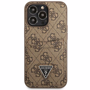 Guess 4G Triangle Logo Cardslot Suojakuori iPhone 13 Pro / 13:lle - ruskea