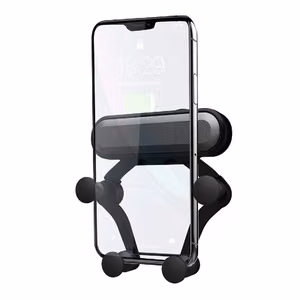 Universal car phone holder Omega (4.7 - 6.5 inches) for using on ventilation grille, black