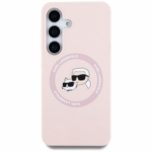 Karl Lagerfeld HC Magneettinen Silikoninen Suojakuori Samsung Galaxy S25 Pluslle Vaaleanpunainen