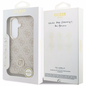 Guess suojakuori 4G Rhinestone Round Logo MagSafe Samsung Galaxy S26 Plus:lle pinkki