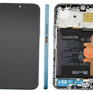 Alkuperäinen Huawei Honor 200 Lite / X8b LCD-näyttö- ja kosketuspaneelimoduuli kehyksellä ja akulla, vaaleansininen Cyan Lake (huoltopakkaus)